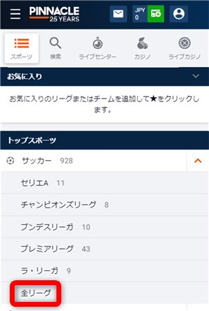 ピナクル　全リーグ